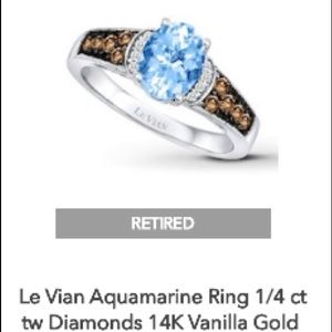 Aquamarine and chocolate diamond Le Vian ring